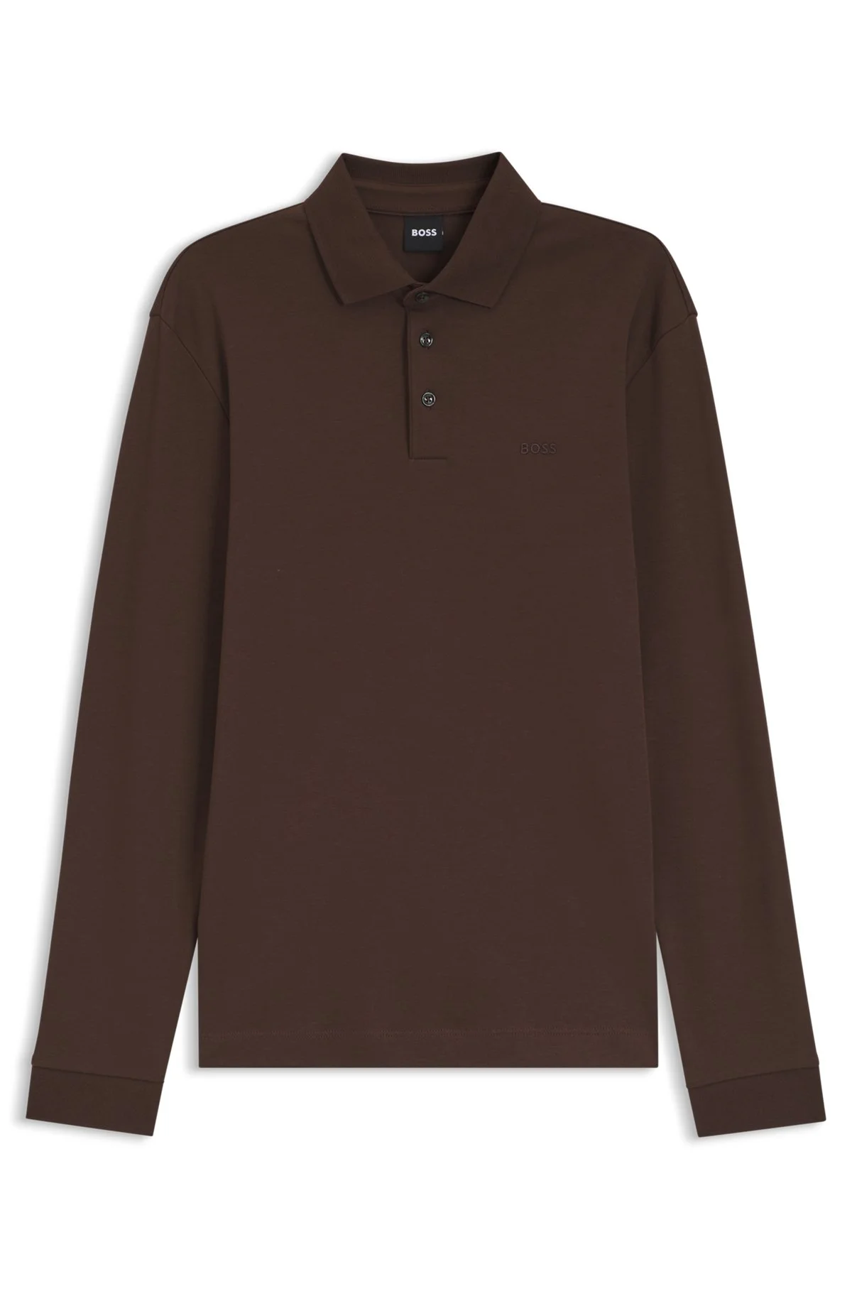 LONG-SLEEVED POLO SHIRT IN INTERLOCK COTTON WITH LOGO - 1