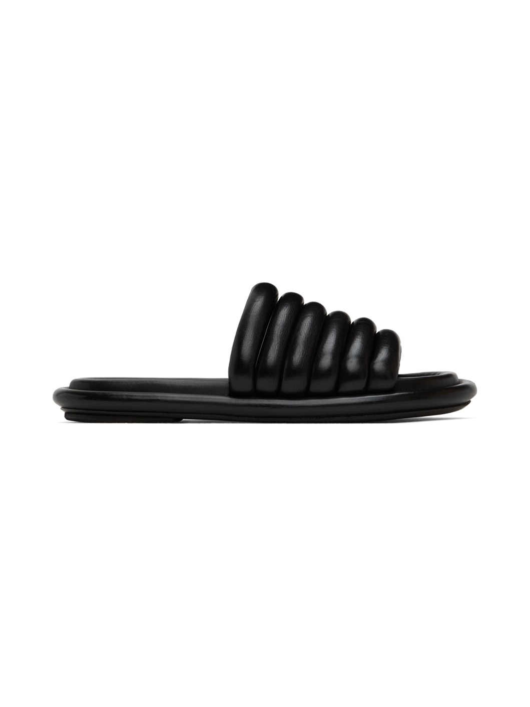 Black Spalmata Flat Sandals - 1