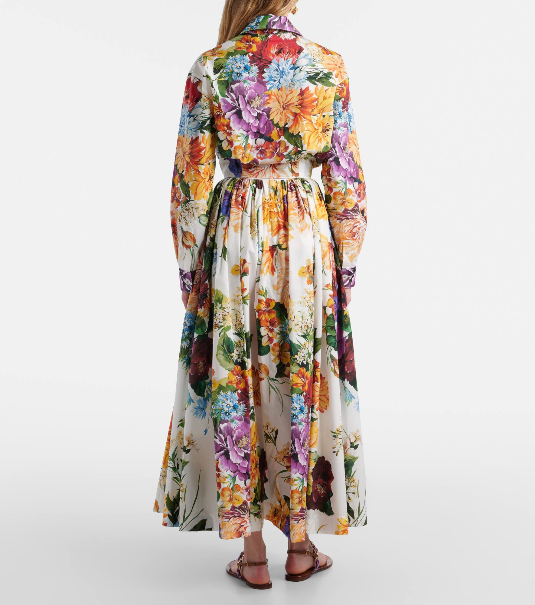 Floral gathered cotton maxi skirt - 3