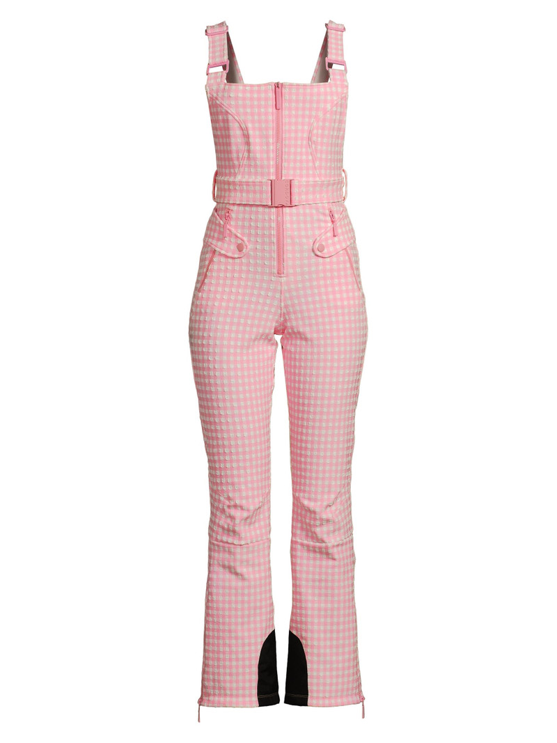Women's Fernie Gingham Ski Bib - Peony Gingham 1