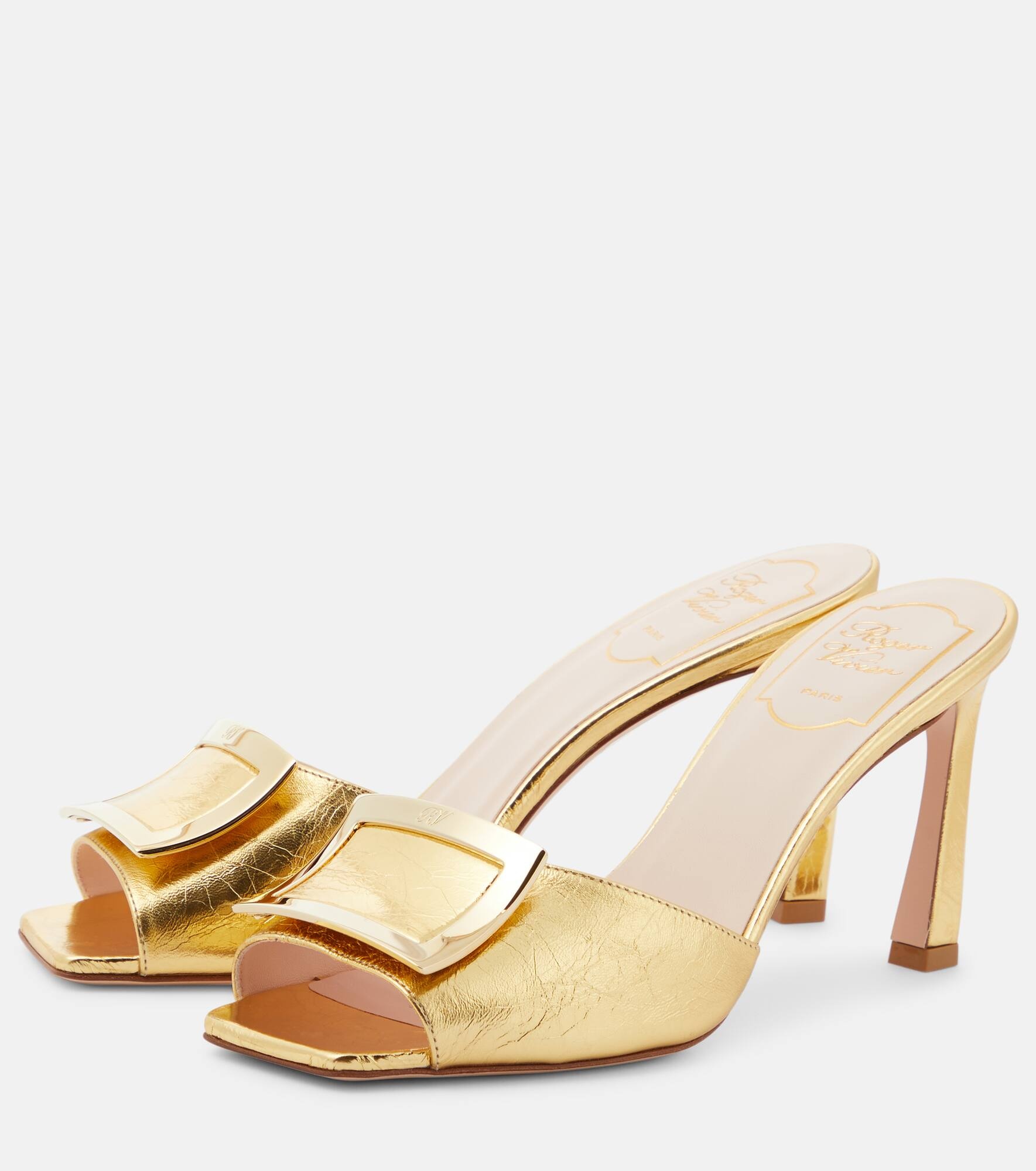 Trumpet metallic leather mules - 5