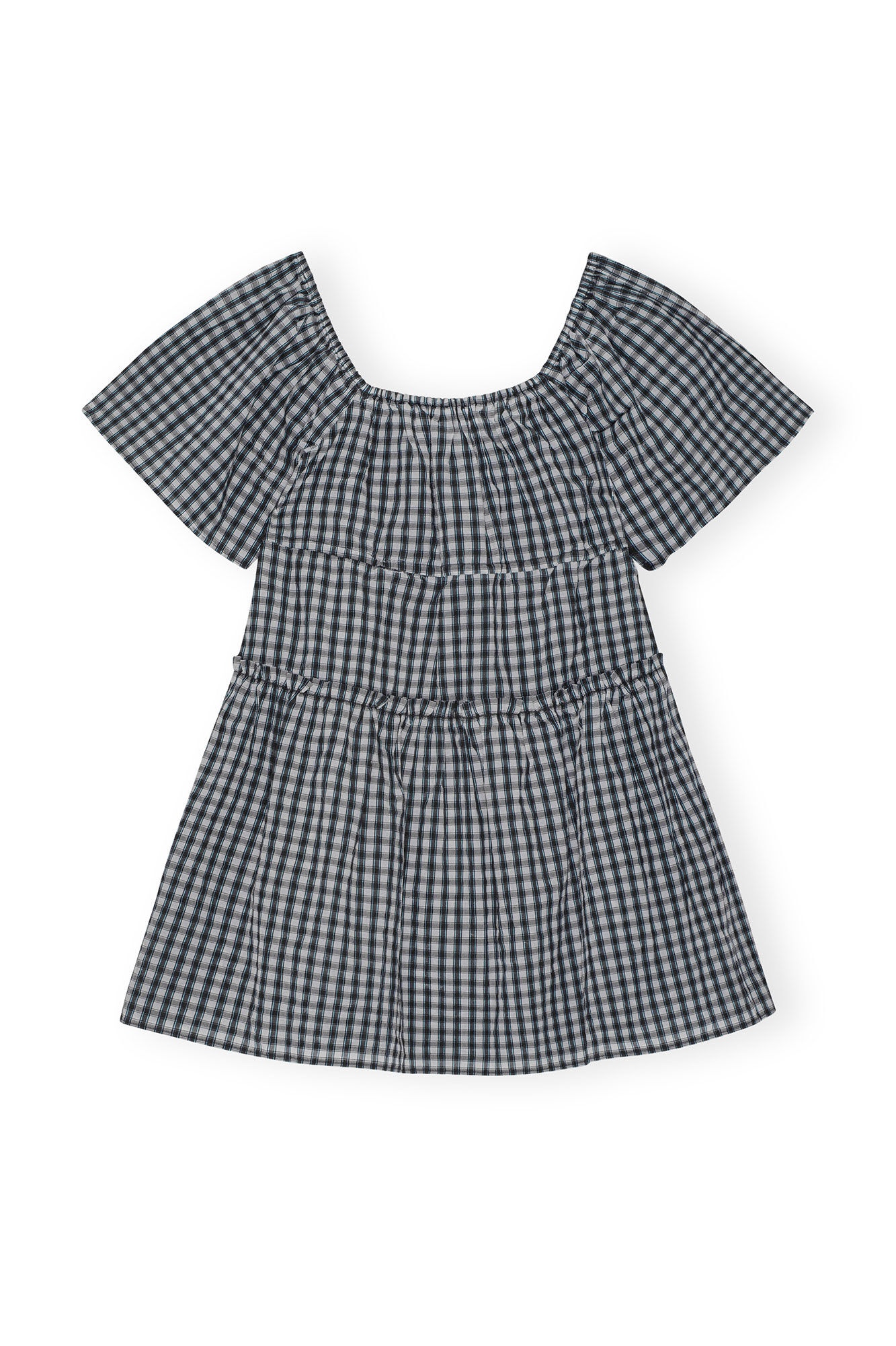 SEERSUCKER CHECK MINI LAYER DRESS - 1