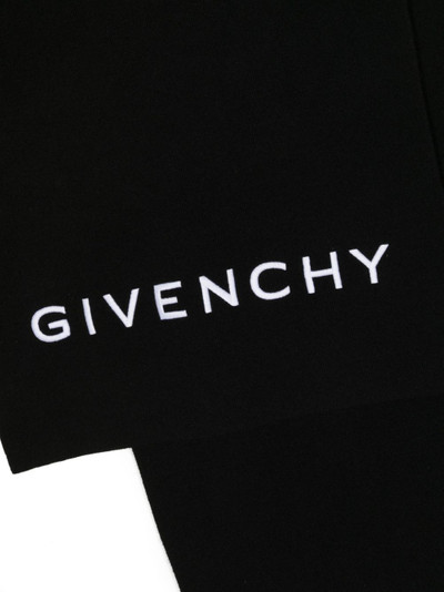 Givenchy logo-embroidered knitted scarf outlook