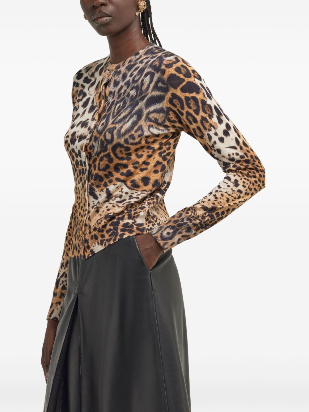 Malachite print cardigan - 3