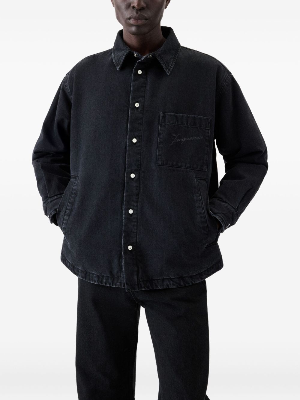 denim button-up shirt - 3