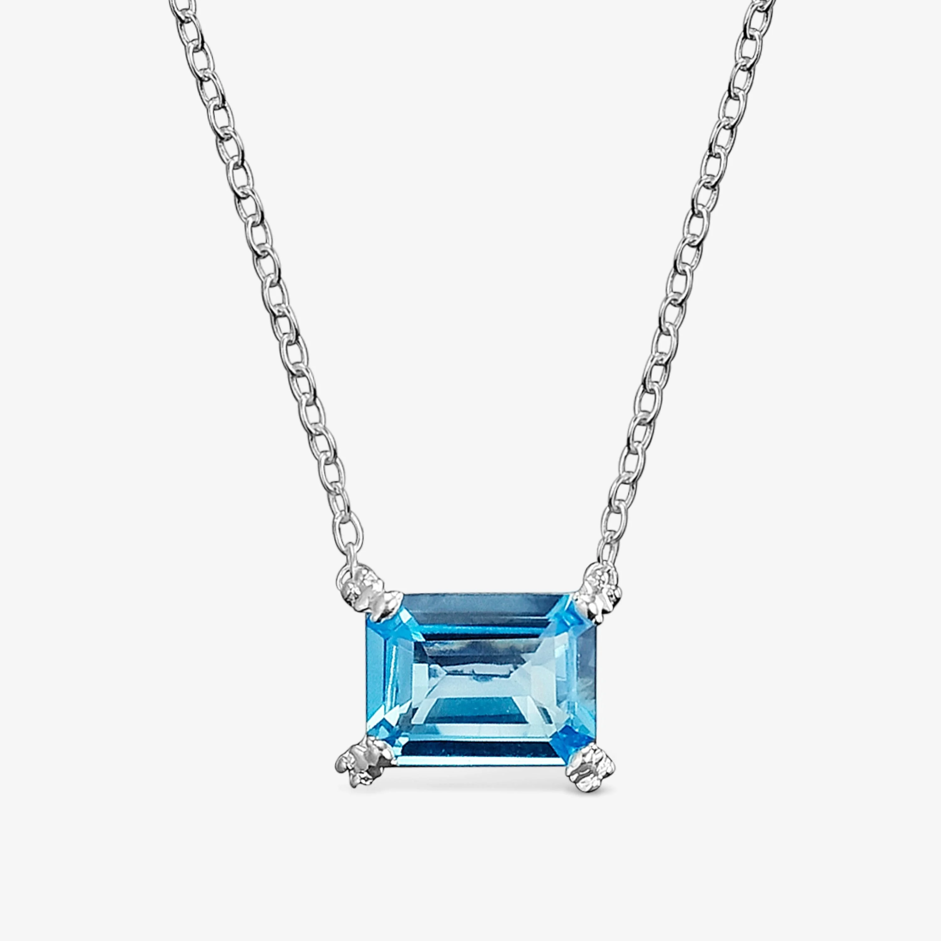 Silver Color Pills Necklace with topaz - 1