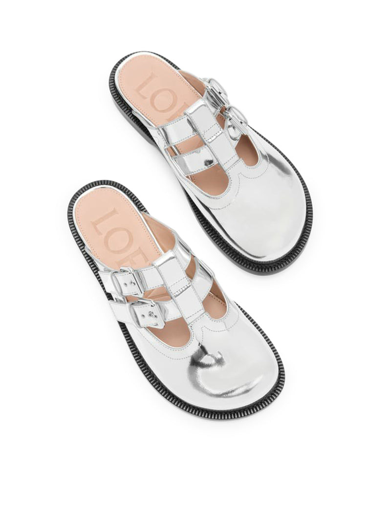 Loewe Women Campo Metallic Leather Mary Jane Mule - 4