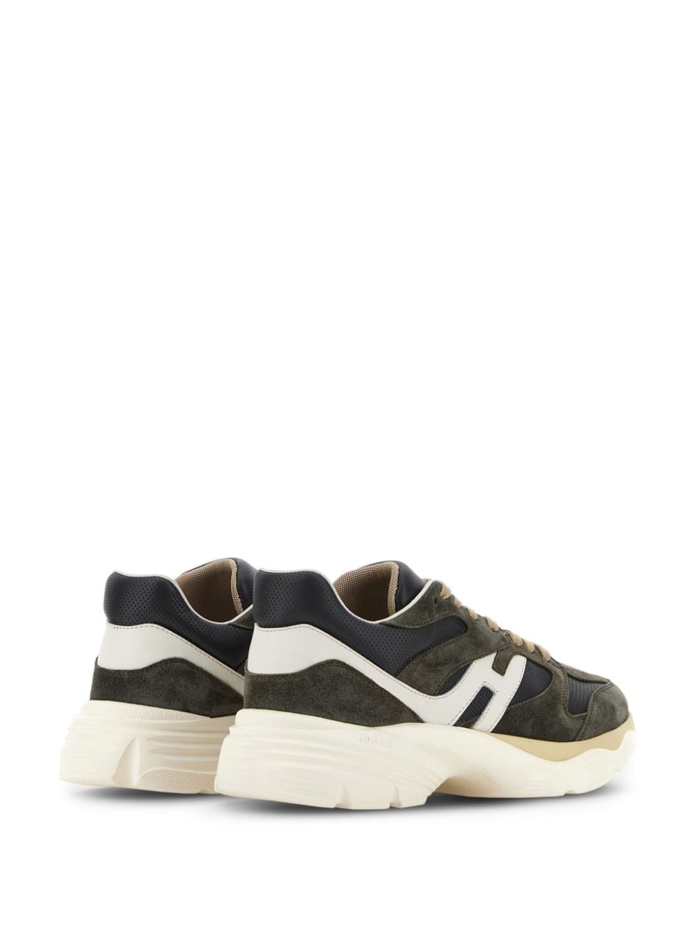 panelled suede sneakers - 3