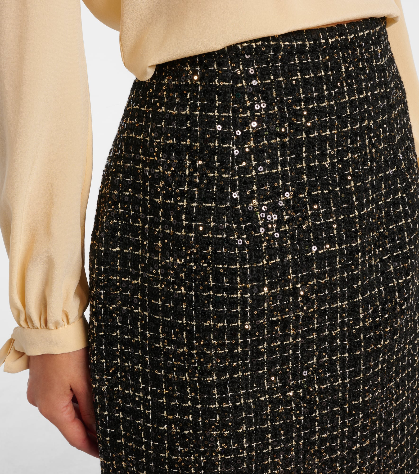 Ayaka sequined tweed pencil skirt - 4
