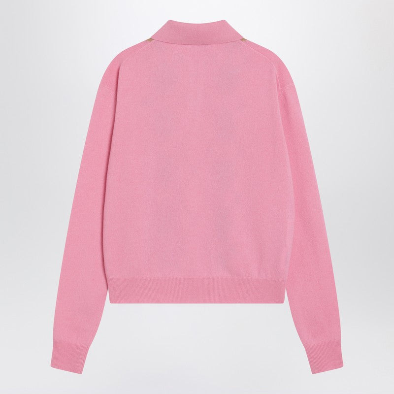 Miu Miu Cashmere Pink Polo With Zip Women - 2