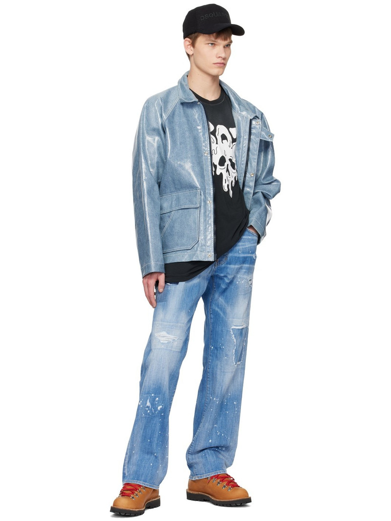 DSQUARED2 distressed mid-rise straight-leg jeans outlook