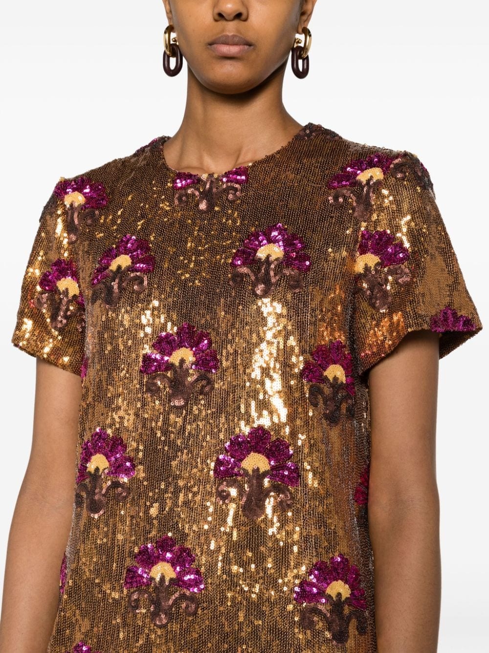 sequin-embellished midi dress - 5