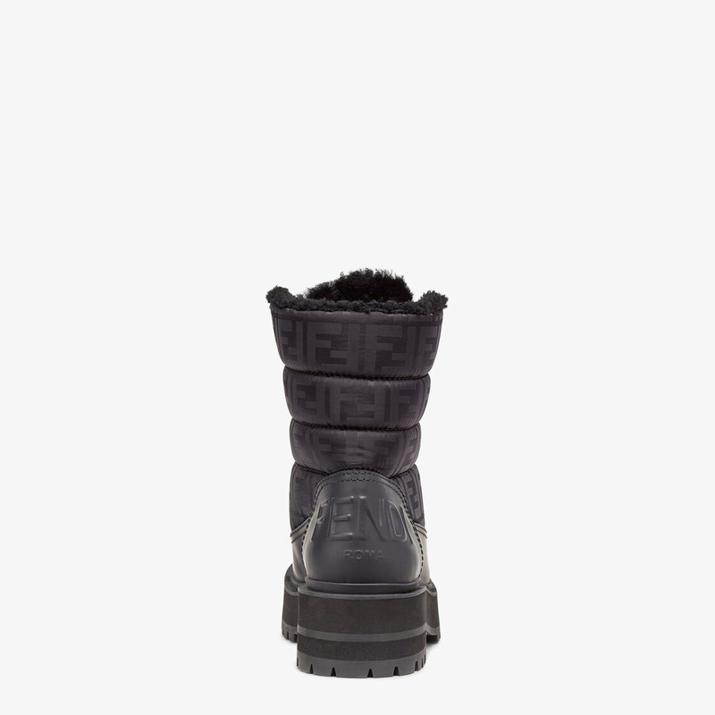 FENDI Black leather biker boots outlook