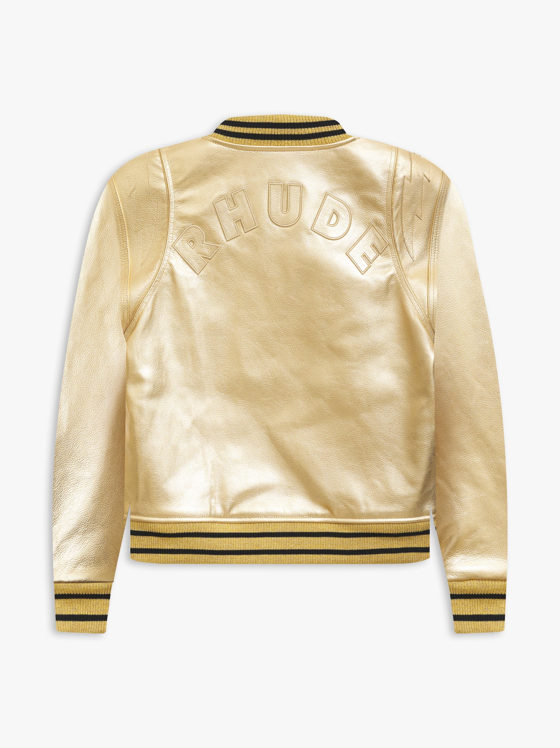 METALLIC LEATHER BOMBER - 3