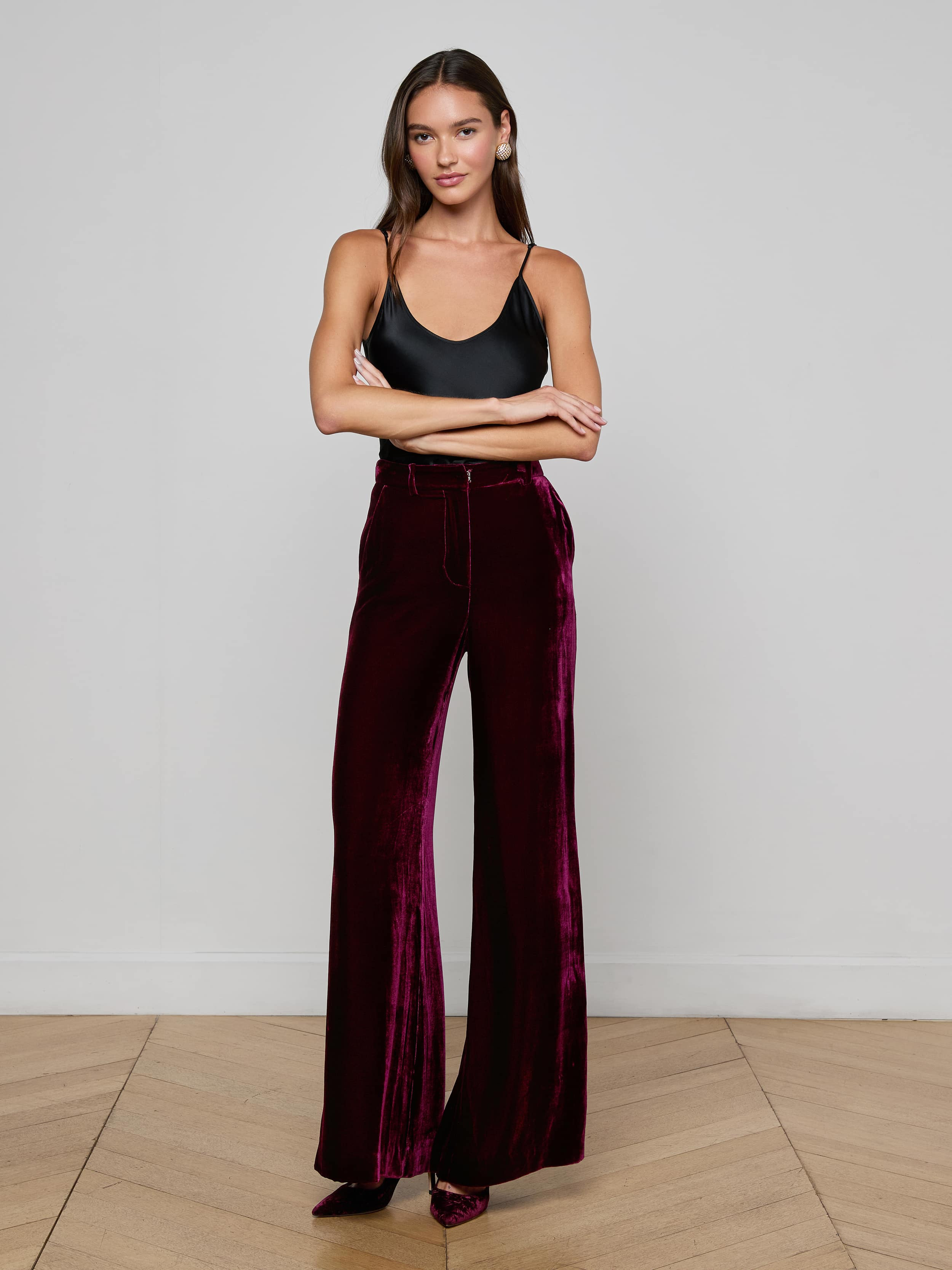 Pilar Velvet Wide-Leg Pant - 2