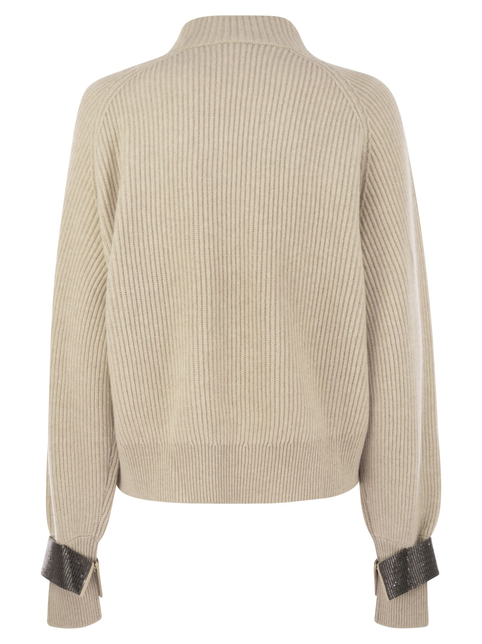 Brunello Cucinelli Women Cashmere Sweater With Shiny Detail - 2