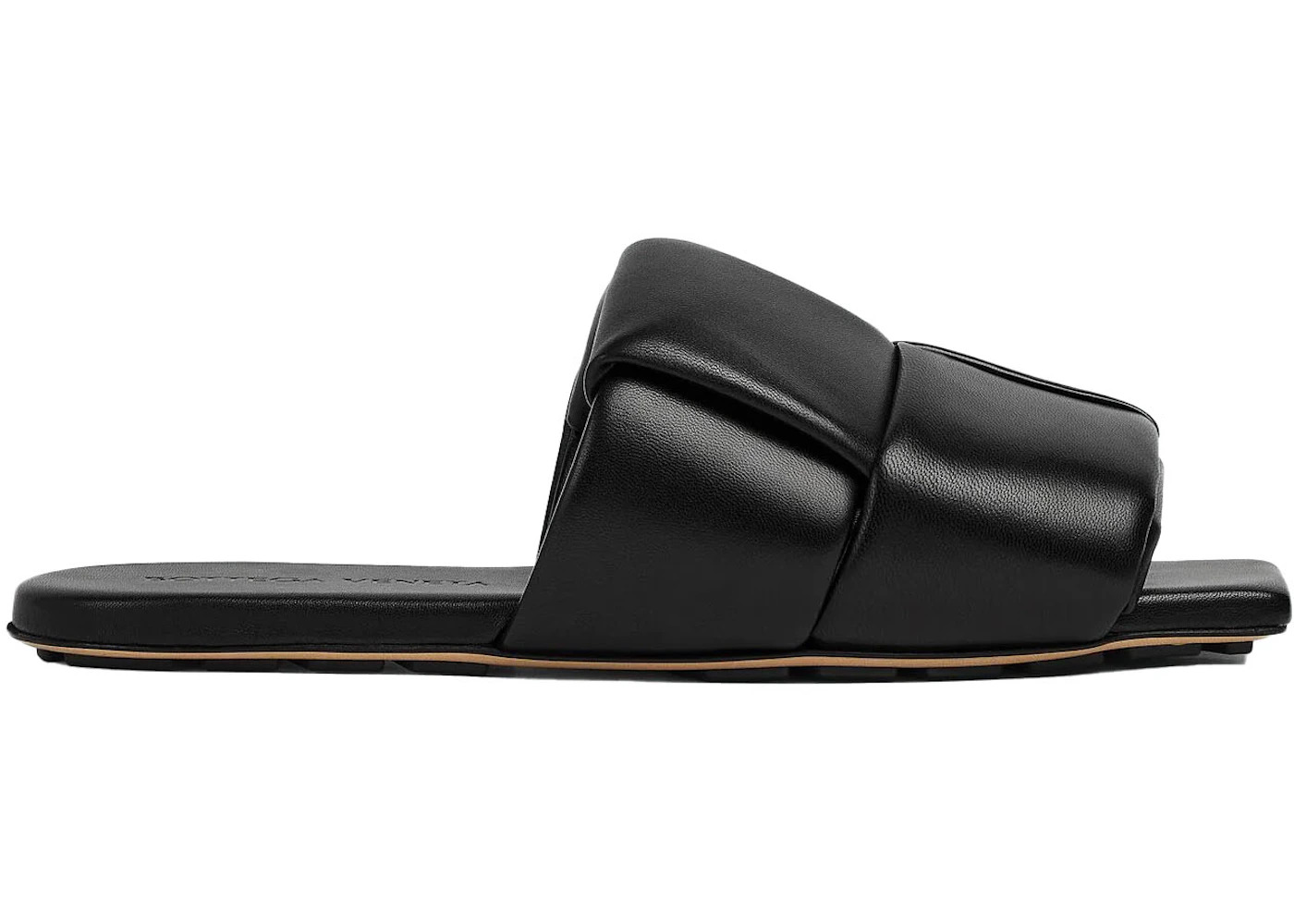 Bottega Veneta Flat Sandal Black Leather - 1