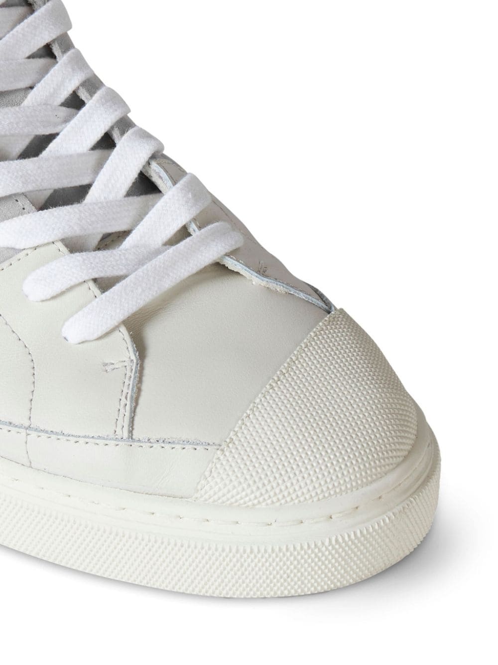 panelled leather sneakers - 4