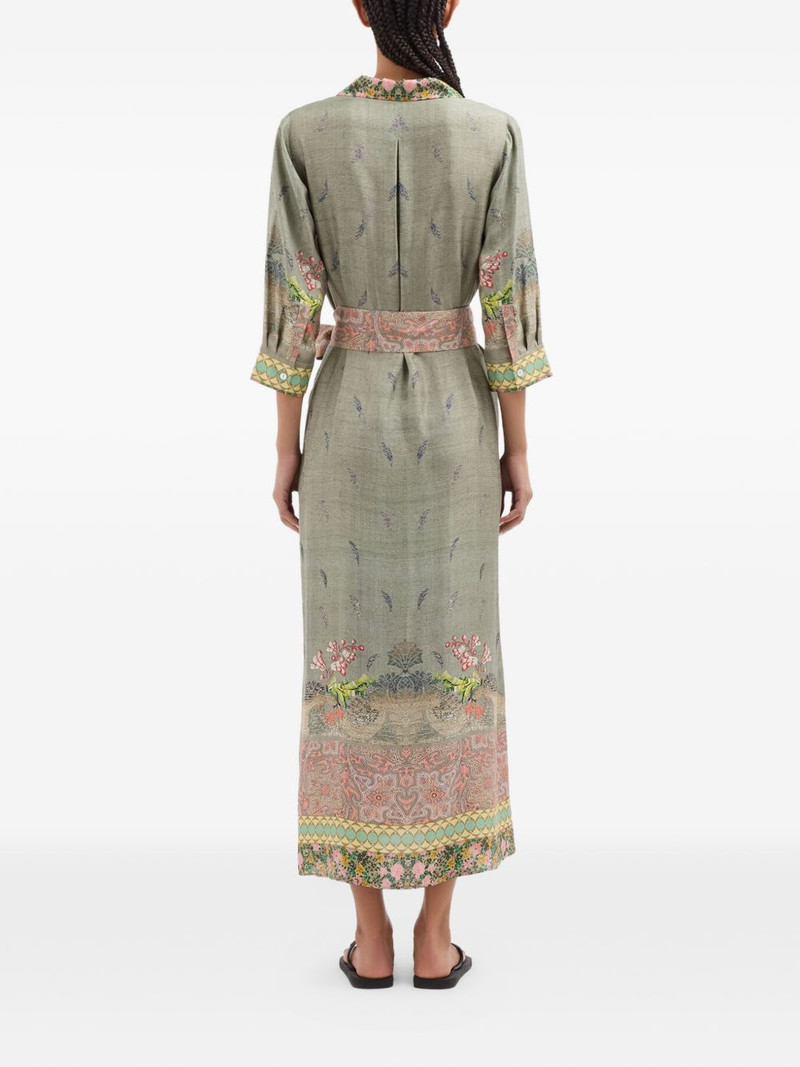 Aloe belted floral-motif midi shirt dress 4