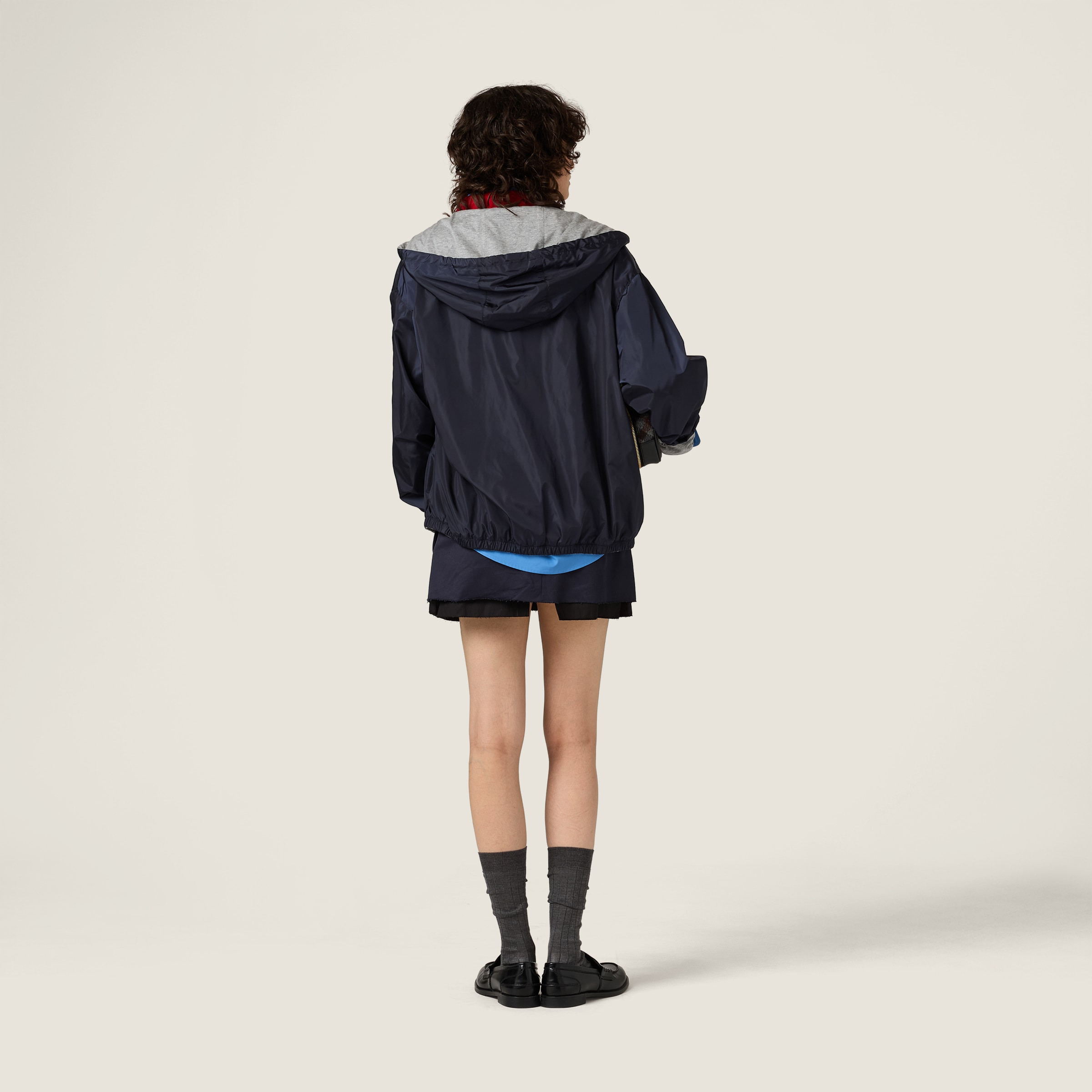 Reversible technical fabric and jersey blouson jacket - 3