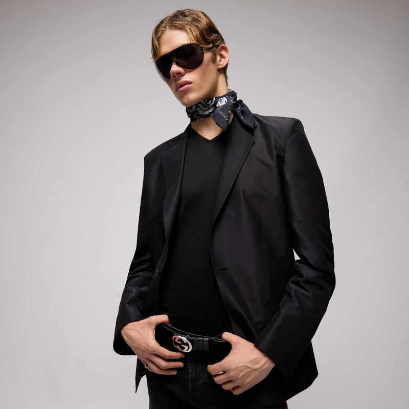 GUCCI Cotton silk jacquard pocket square outlook