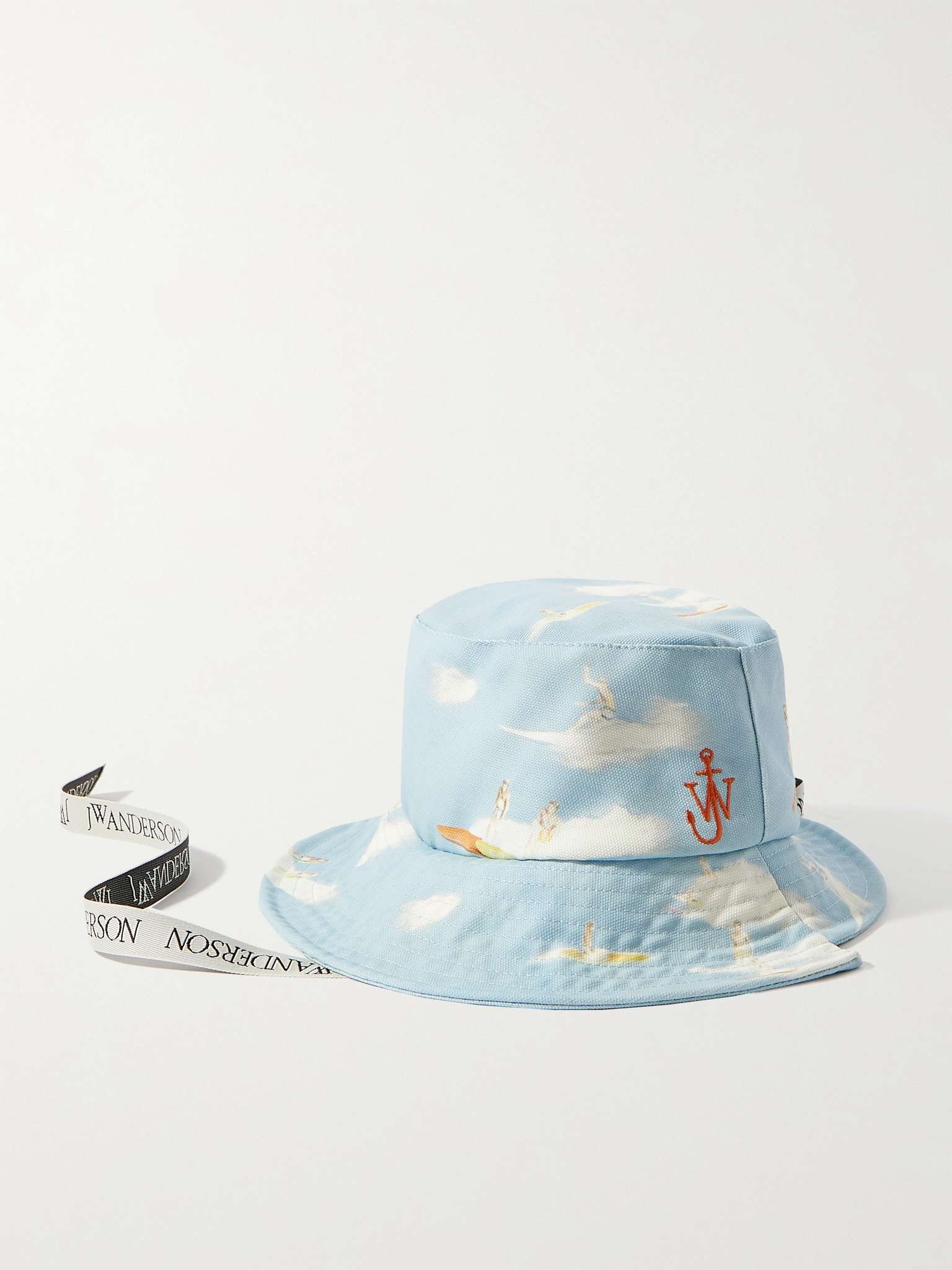 Asymmetric Logo-Embroidered Printed Cotton-Canvas Bucket Hat - 1