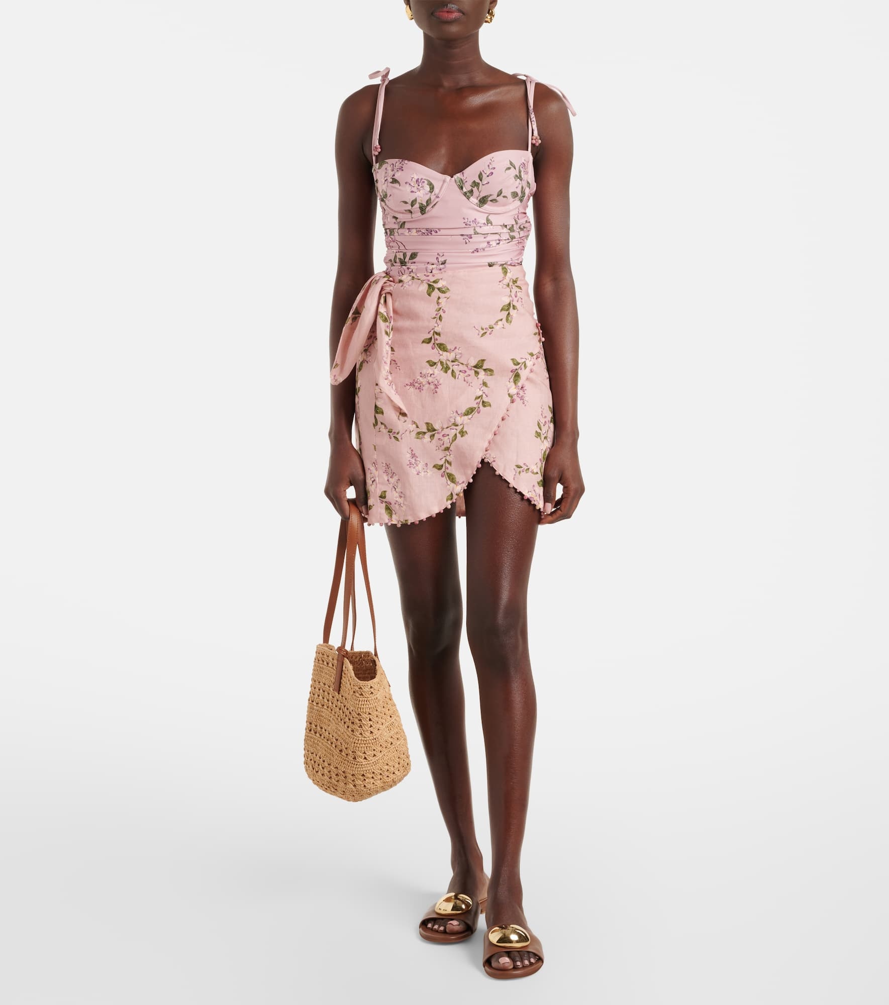 Agustina Wisteria floral linen beach cover-up - 2