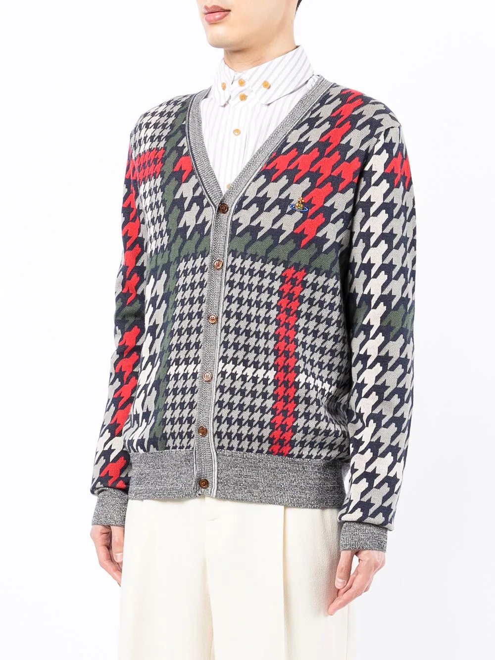 houndstooth-print cardigan - 3