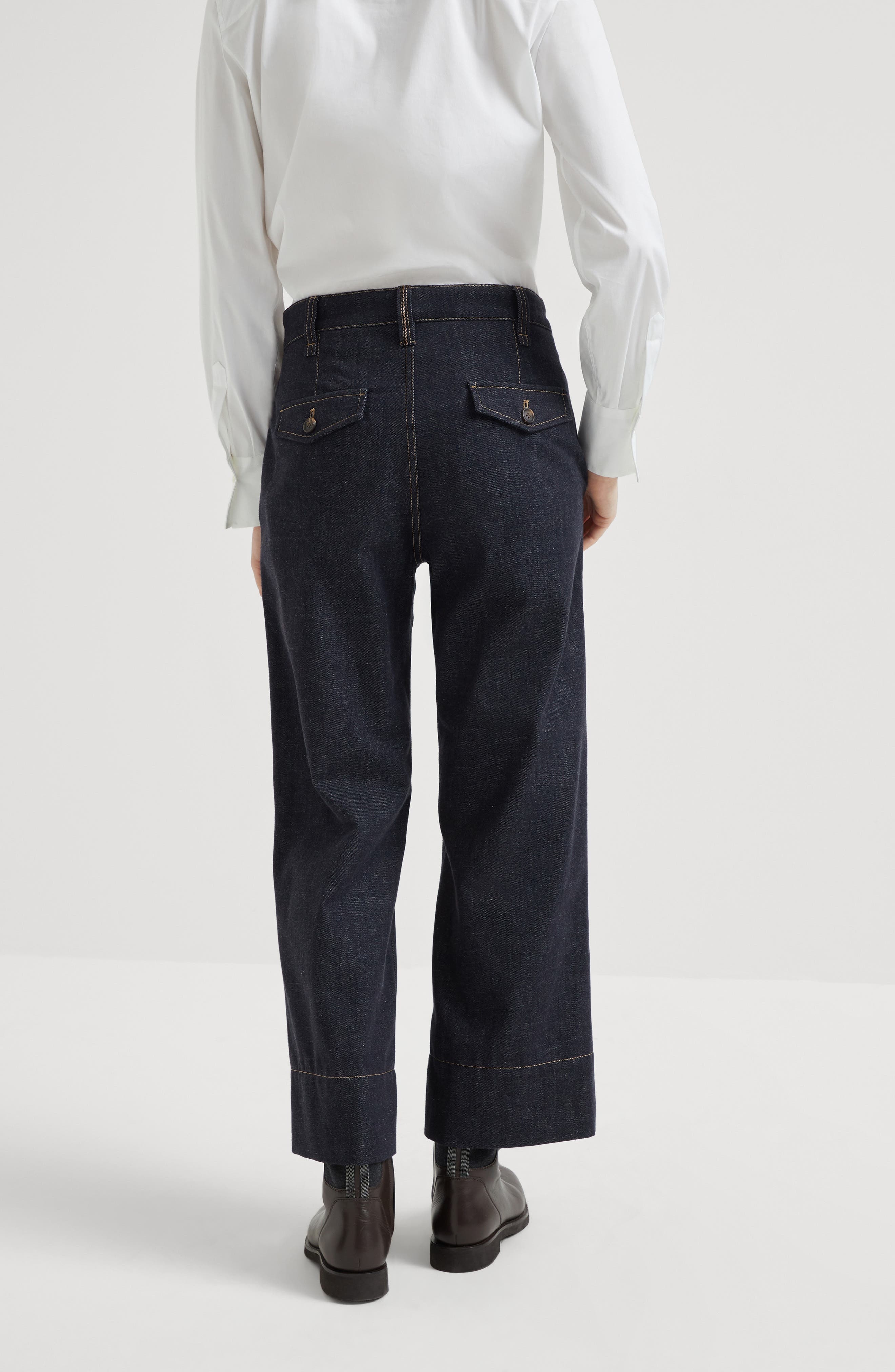 Brunello Cucinelli Sartorial square trousers in Dark Denim at Nordstrom - 3