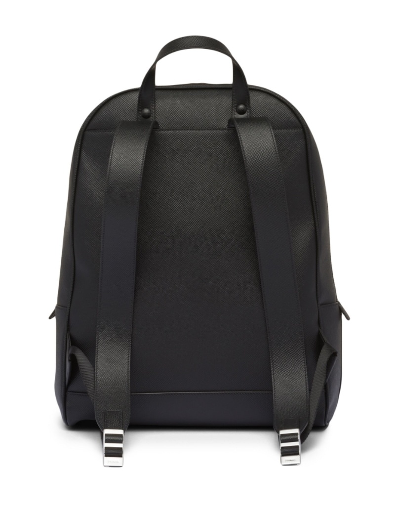 Saffiano-leather triangle-logo backpack - 4