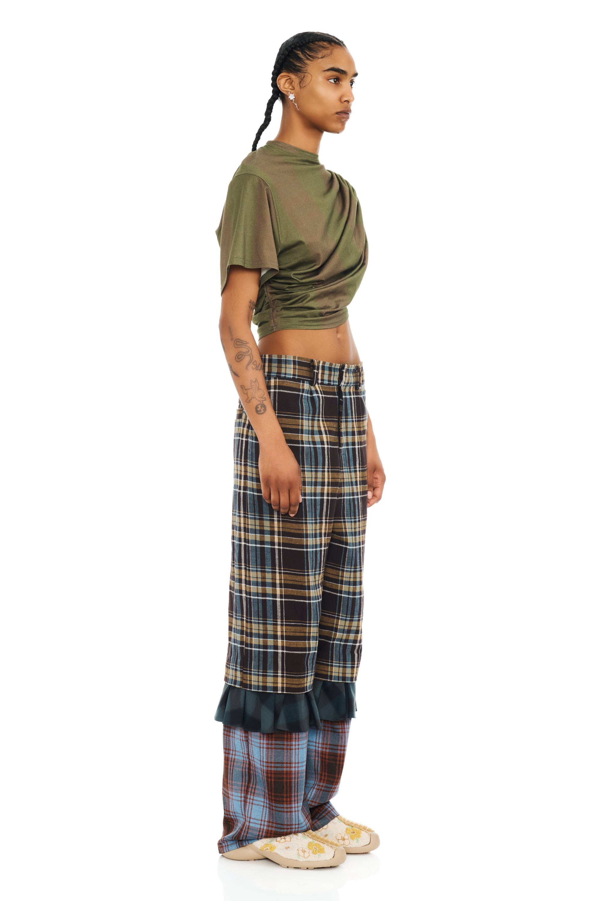 MULTI PLAID GERANIUM TROUSER - 3