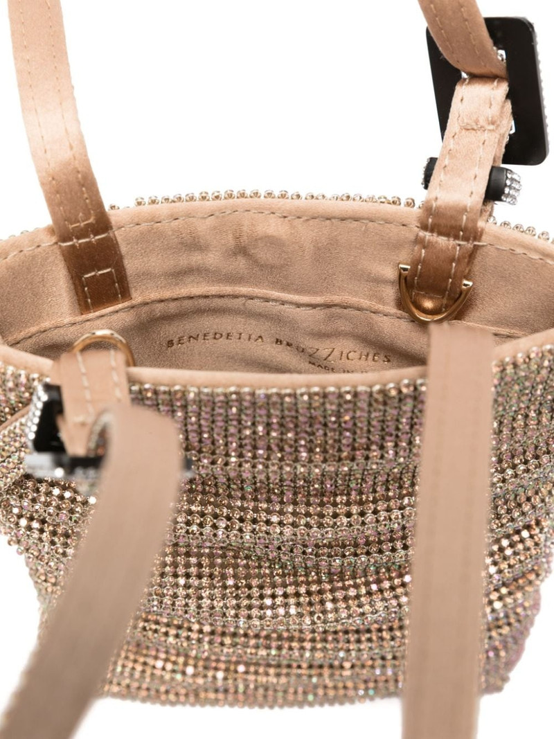 rhinestone-embellished draped tote 5