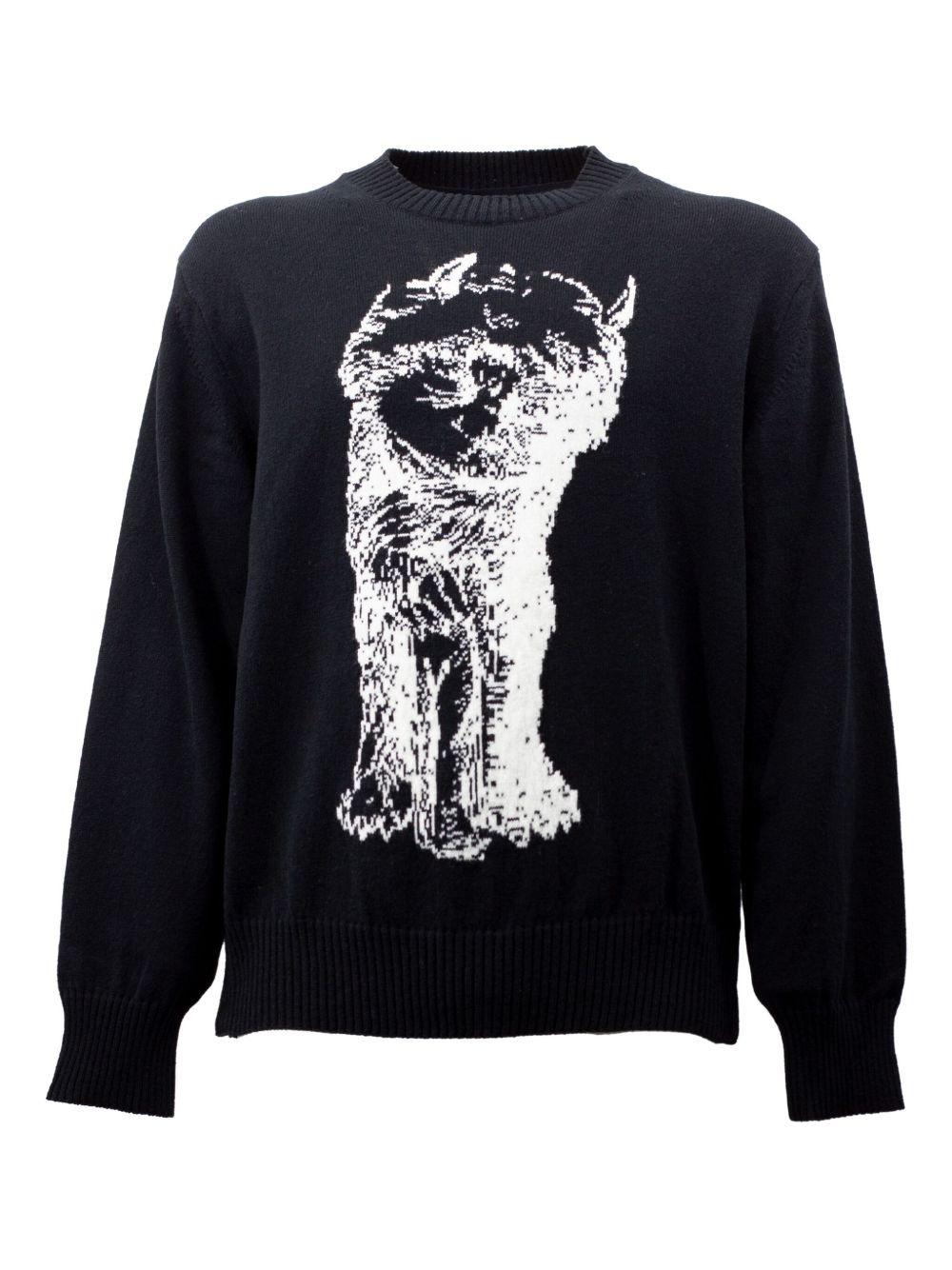 cat-print crew-neck sweater - 1