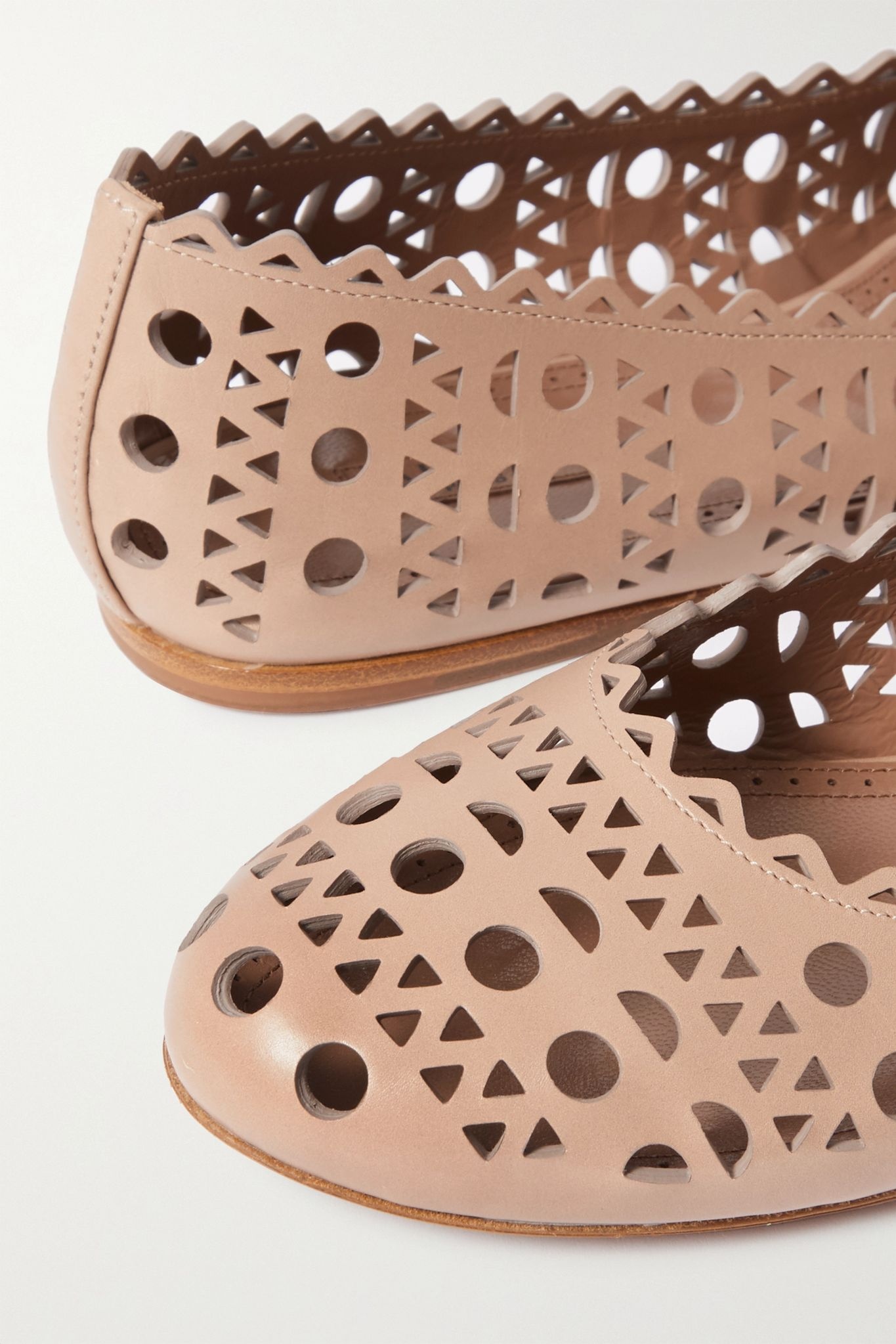 Laser-cut leather ballet flats - 5