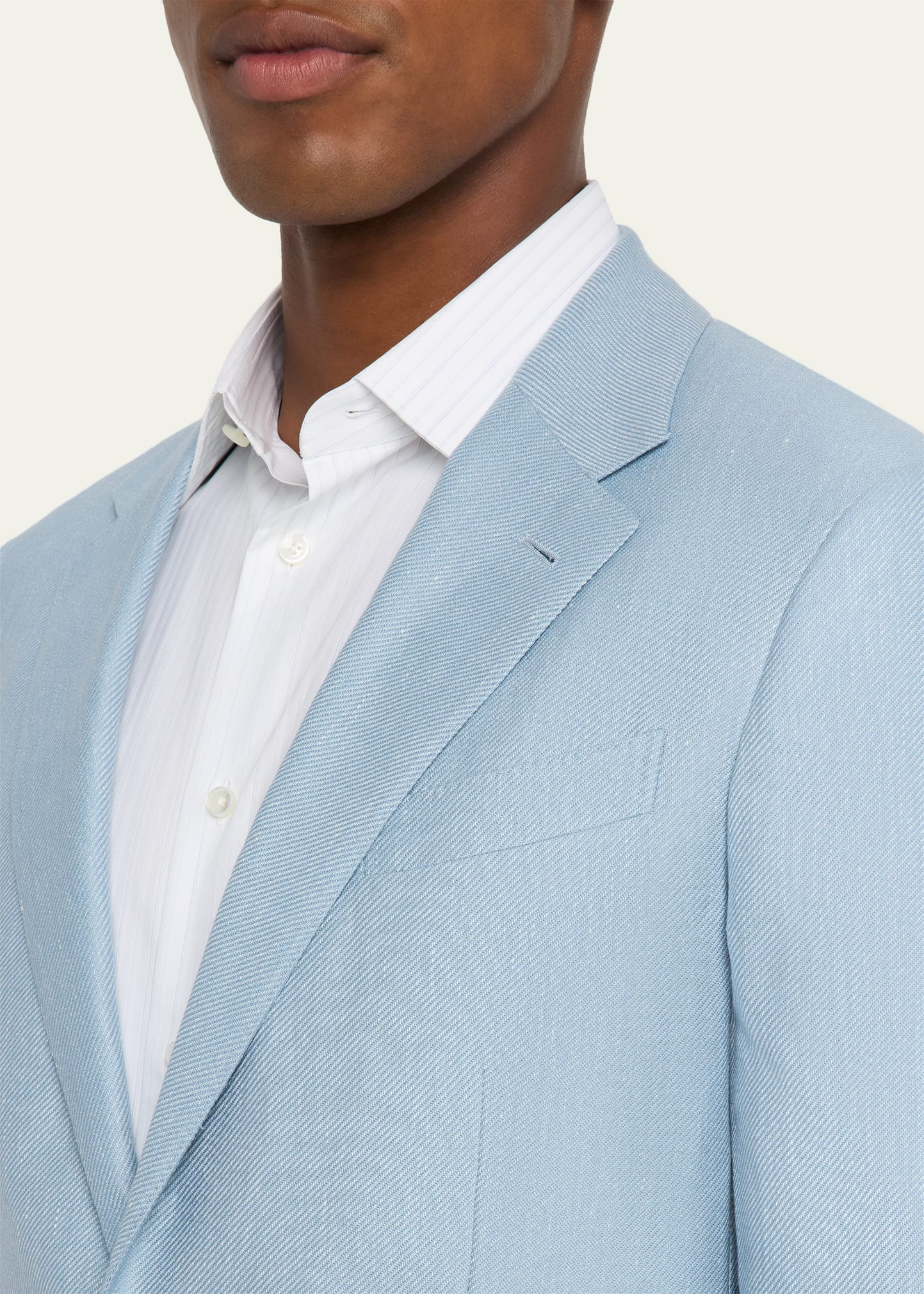 Men's Cashmere, Silk and Linen Twill Sport Coat - 7
