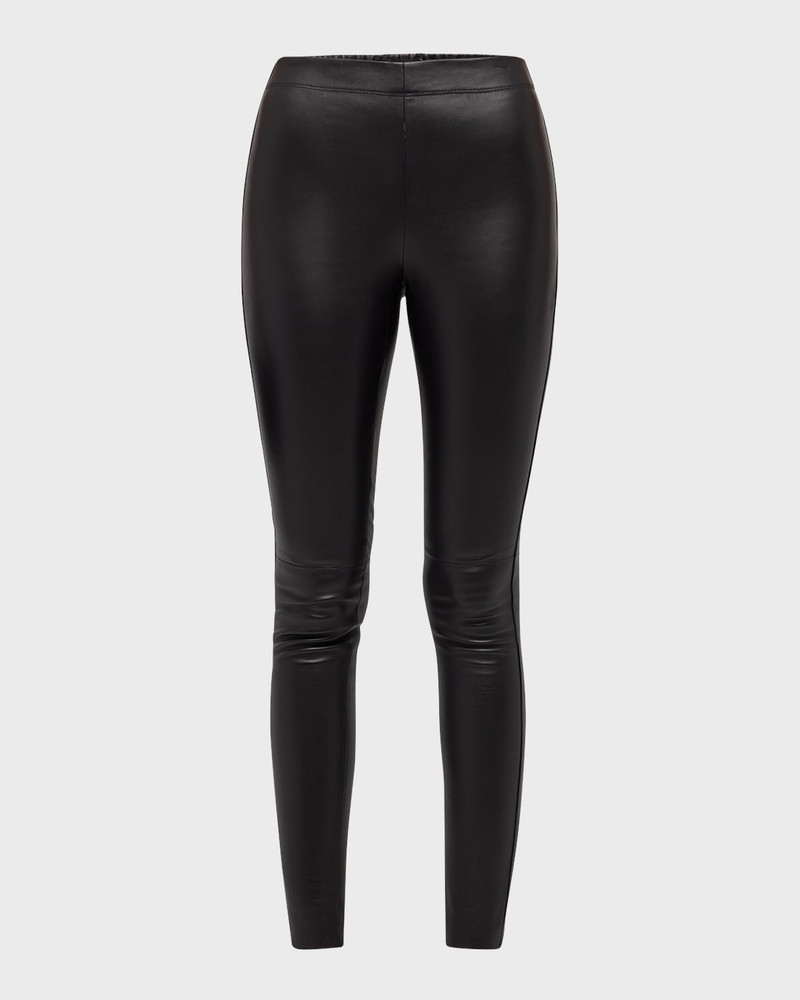 High-Rise Stretch Leather Leggings 1
