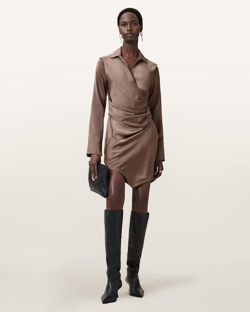 ALLSAINTS TIRA SATIN MINI DRESS outlook