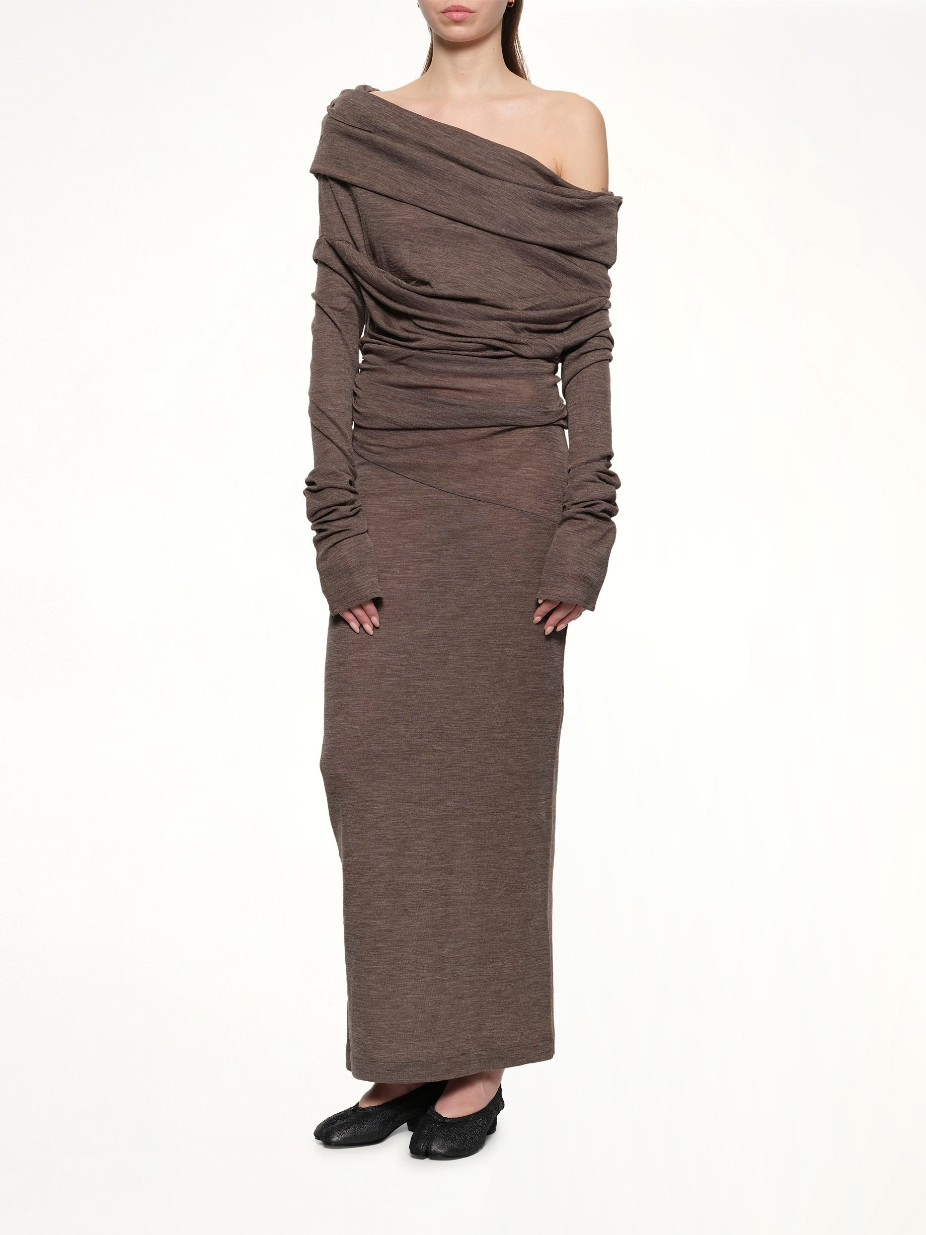 Bound Midi Dress in Pinecone - 4