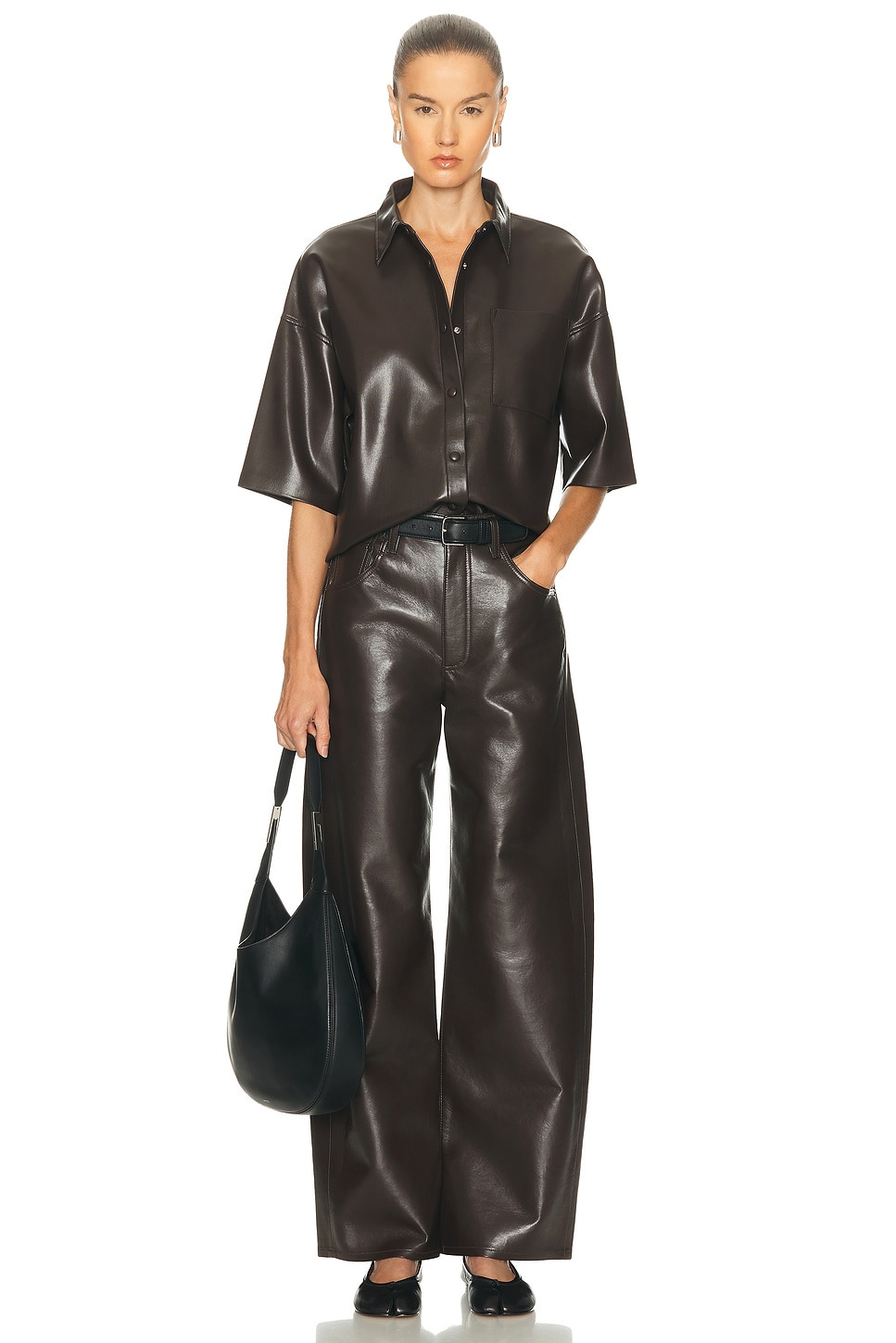 Frances Cropped Cape Button Up - 4