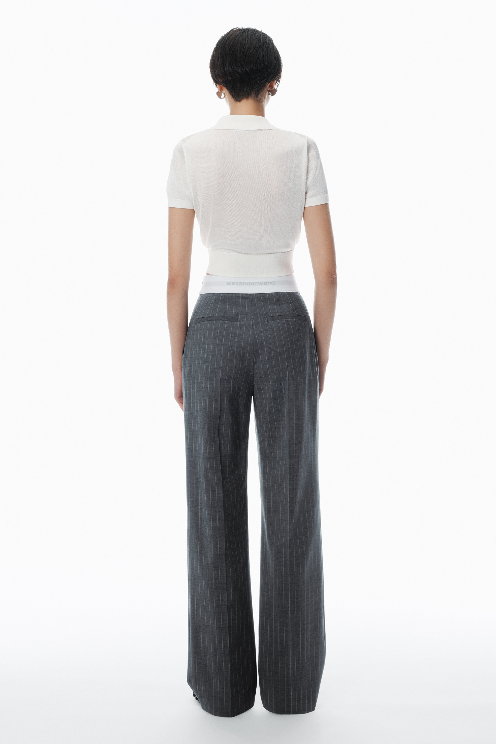 High-Waisted Pleat Pant with Logo Elastic - 4