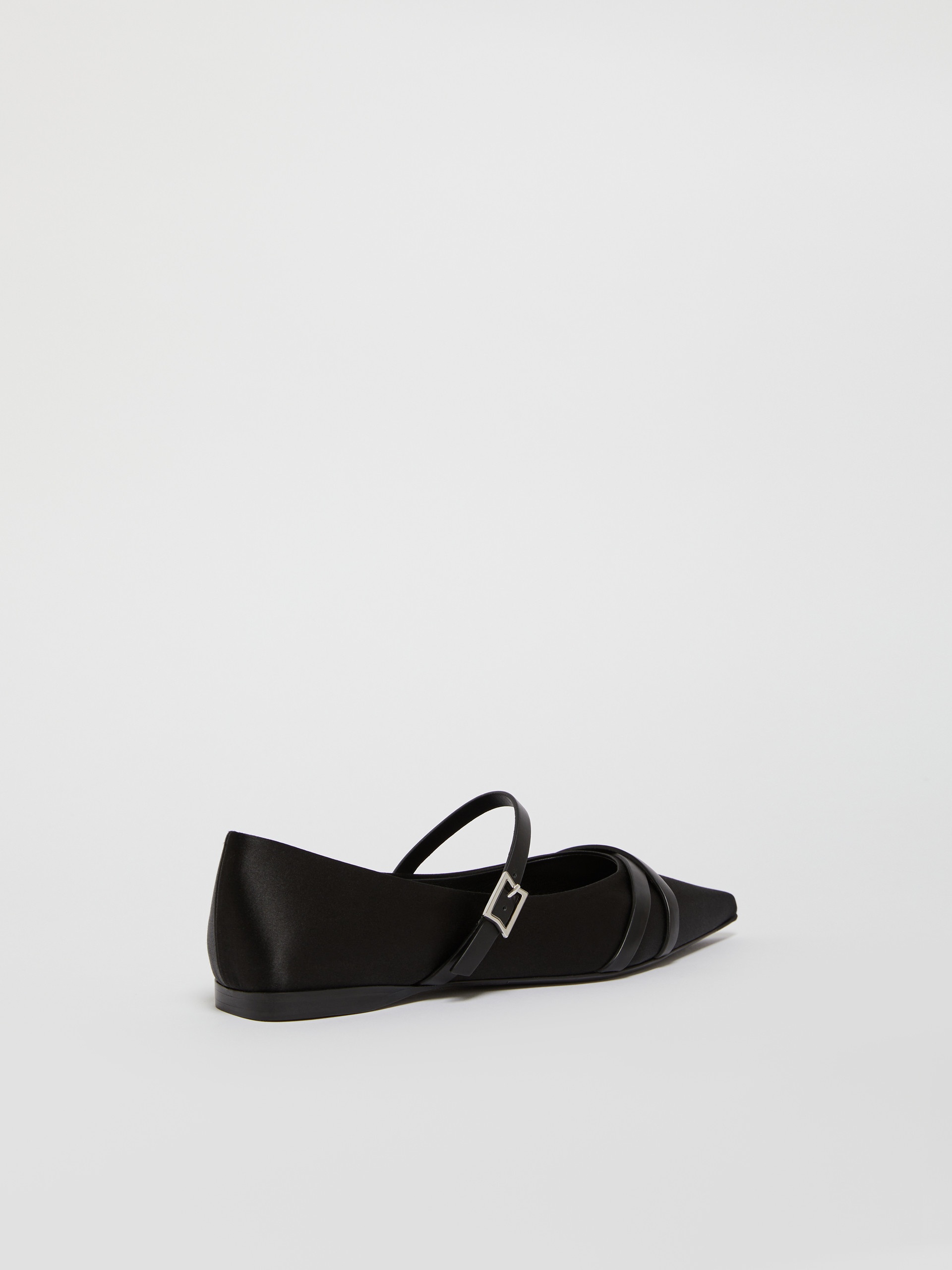 SATINFLAT Satin and leather ballerinas - 3