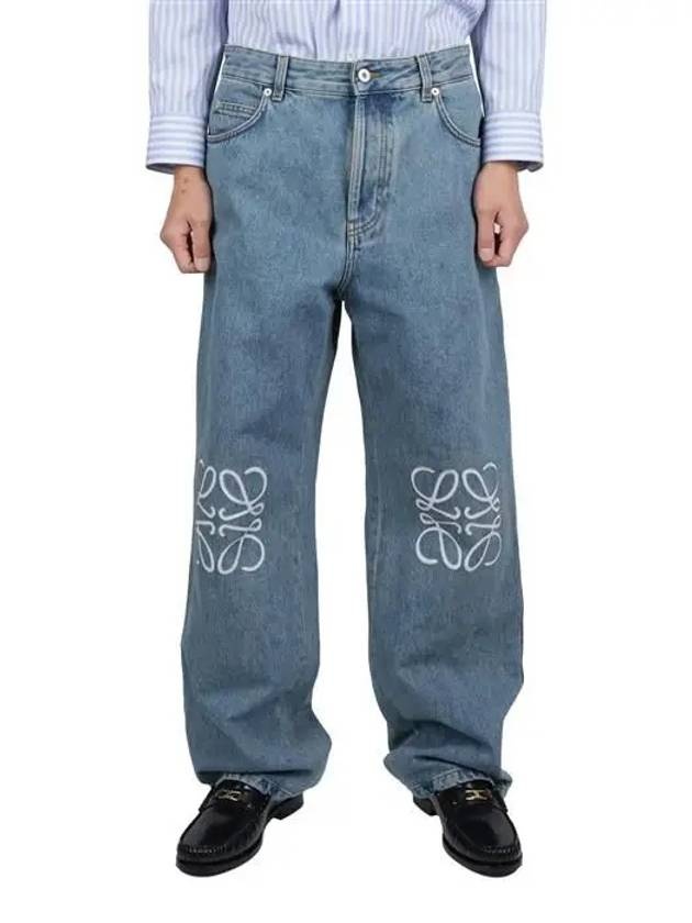 Anagram Embroidery Jeans Blue - 1