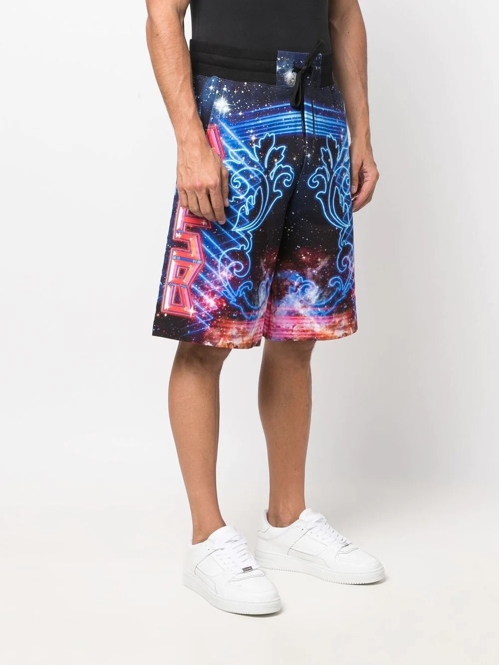 graphic-print track shorts - 3