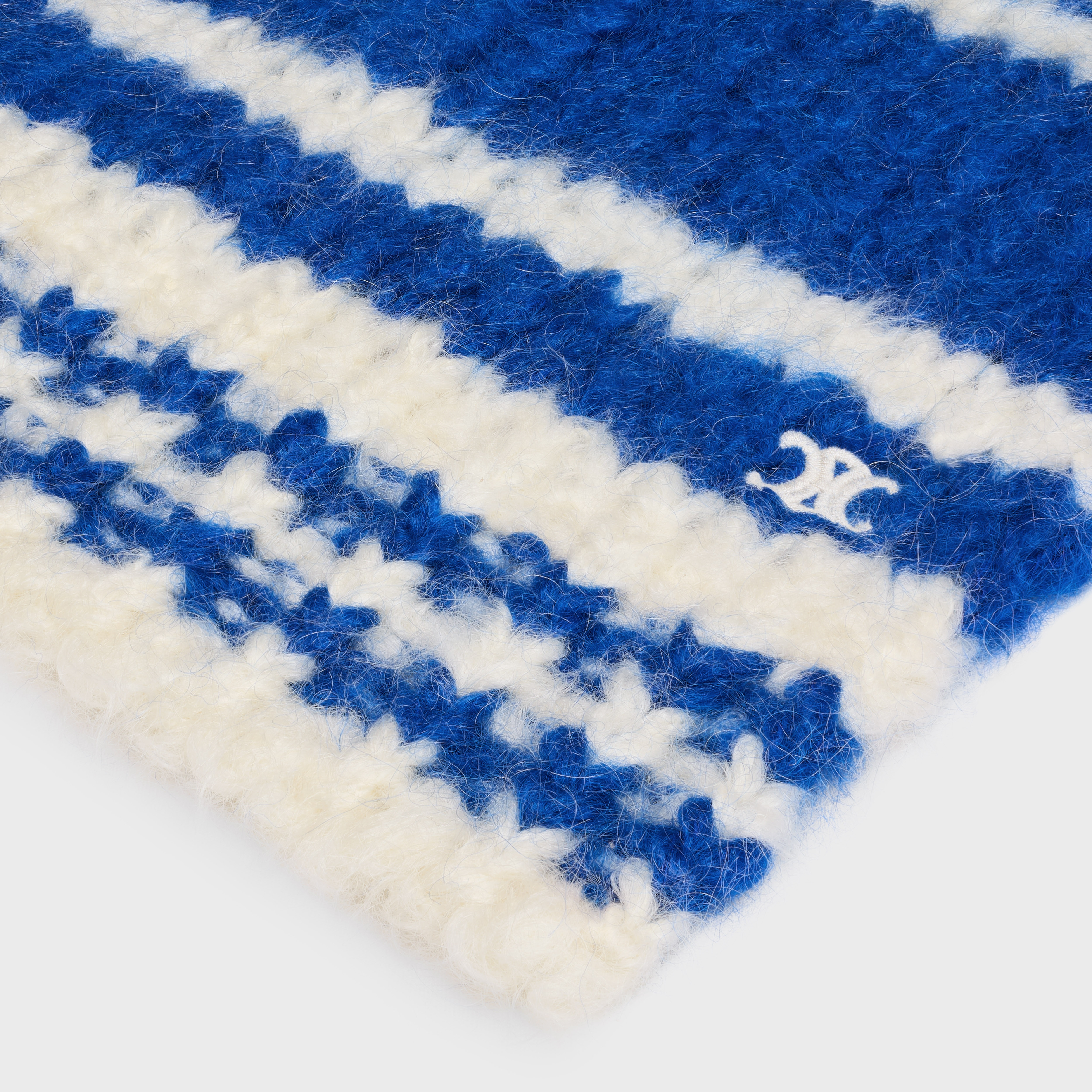 striped scarf in chunky mohair and wool - 2