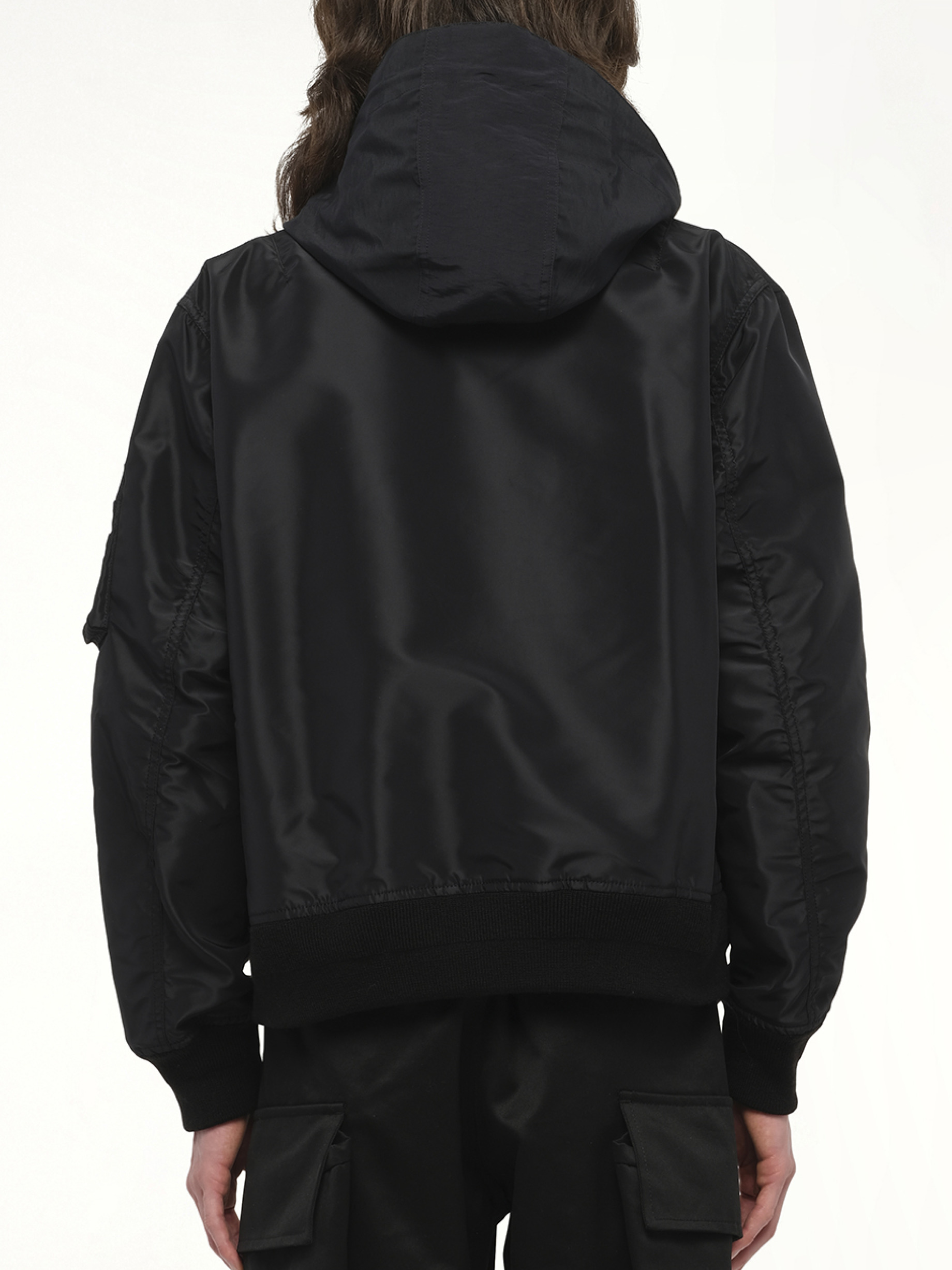 Nylon Twill x Grosgrain Blouson in Black - 6