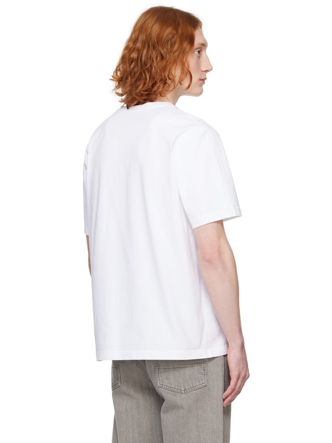 White Bold Fox Head Patch Comfort T-shirt - 3
