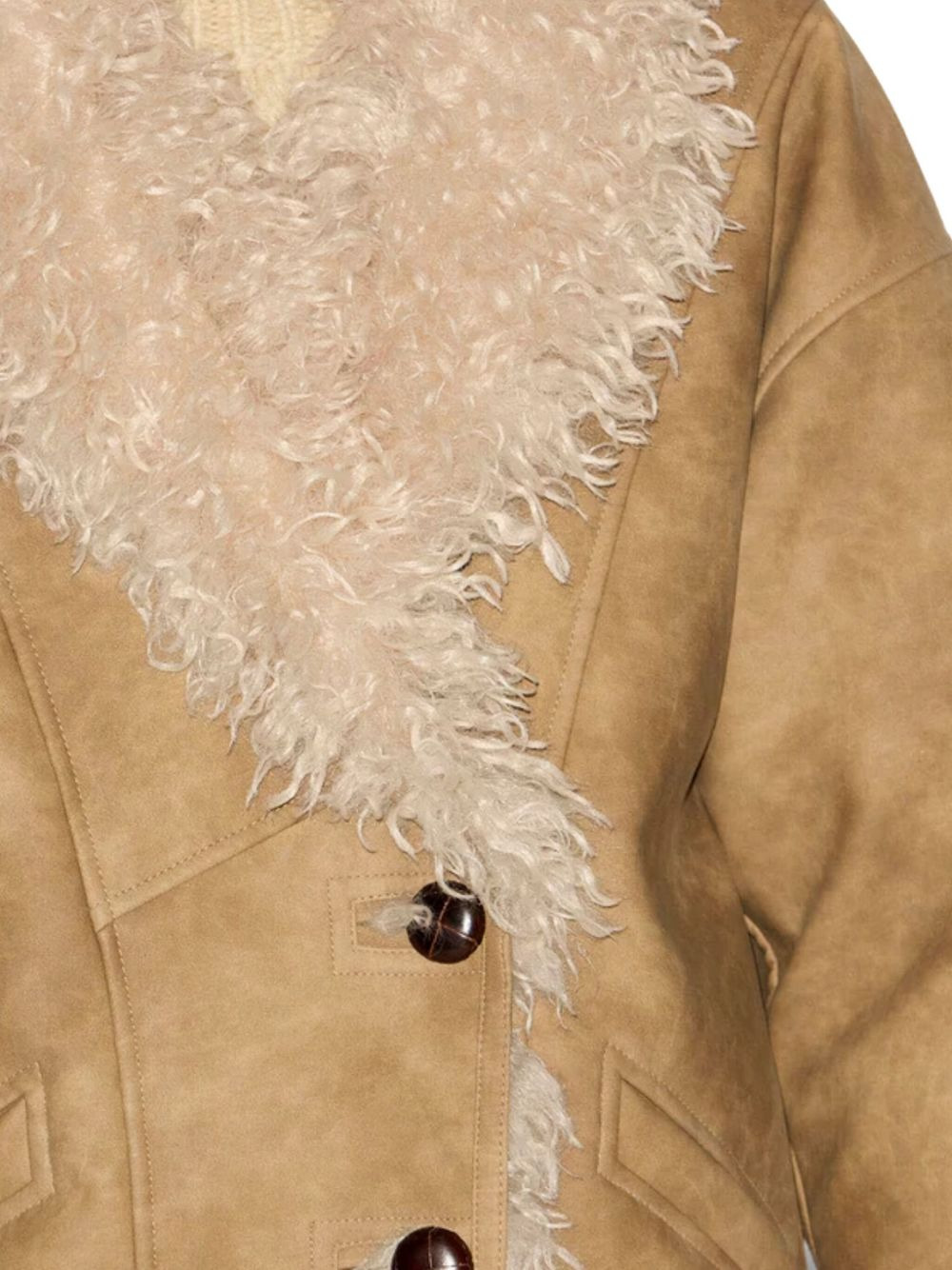 Clea faux-shearling collar coat - 5