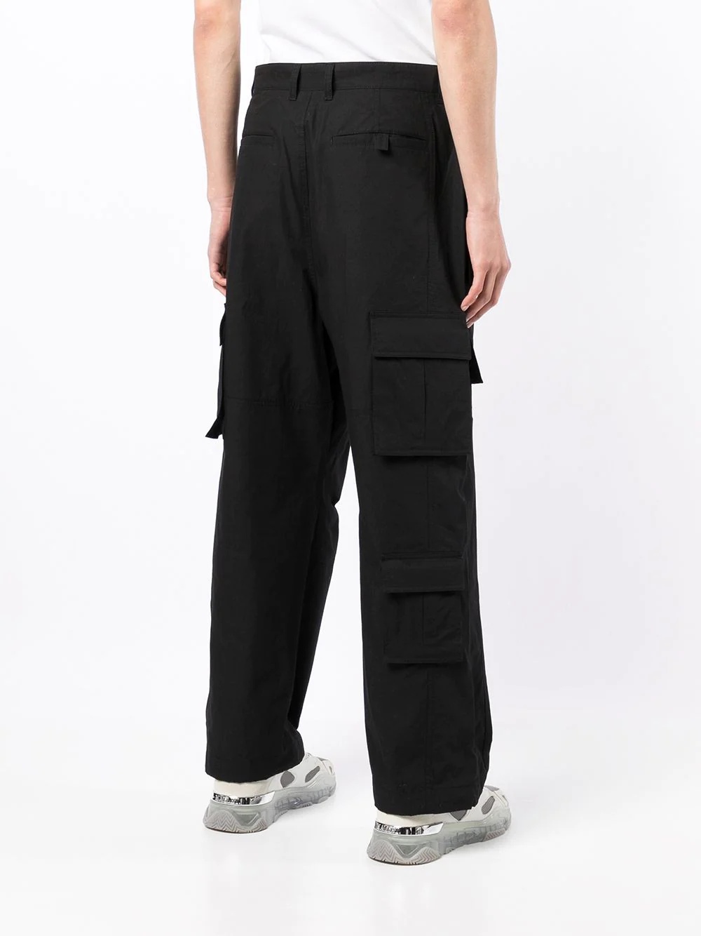 wide-leg cargo trousers - 4