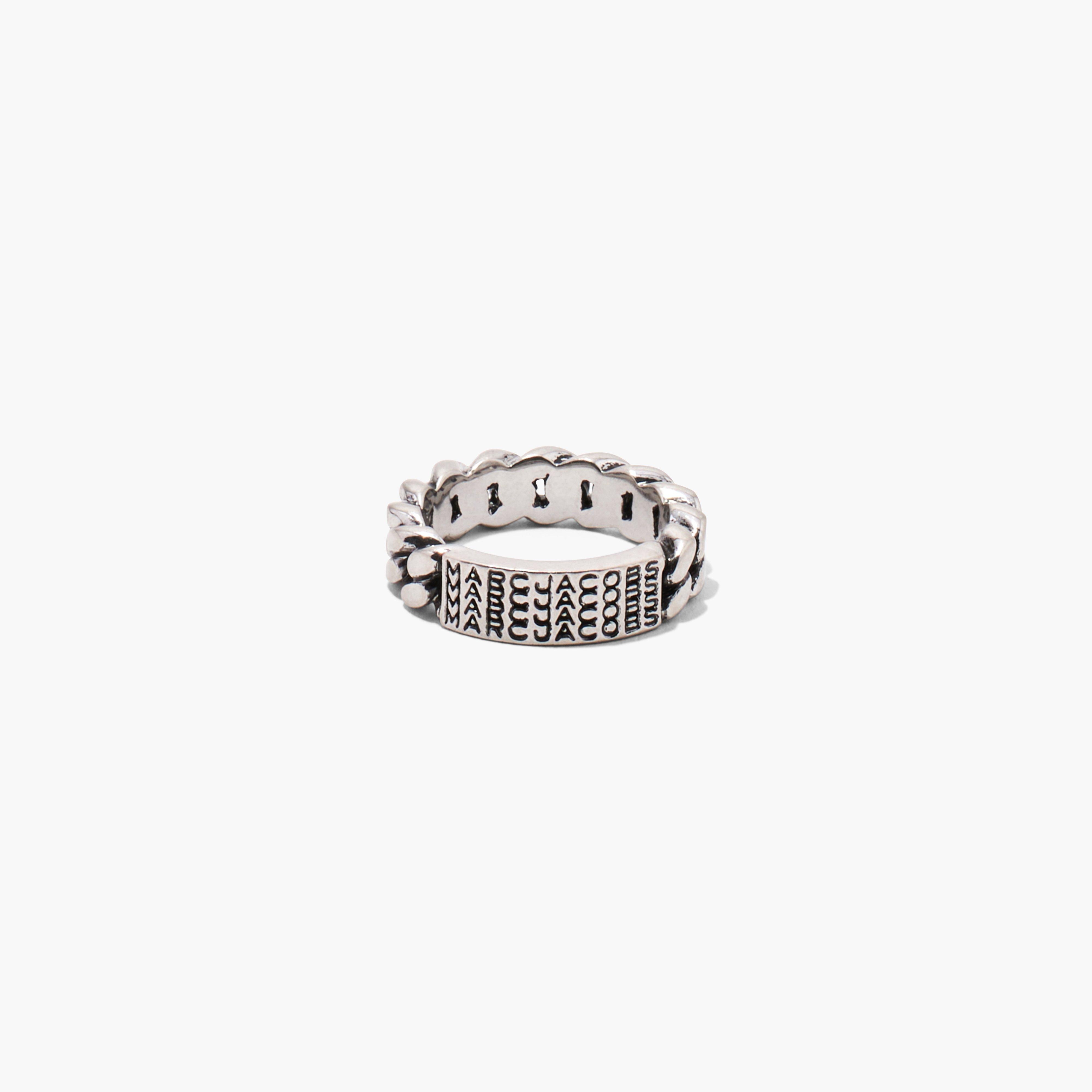 THE BARCODE MONOGRAM ID CHAIN RING - 1