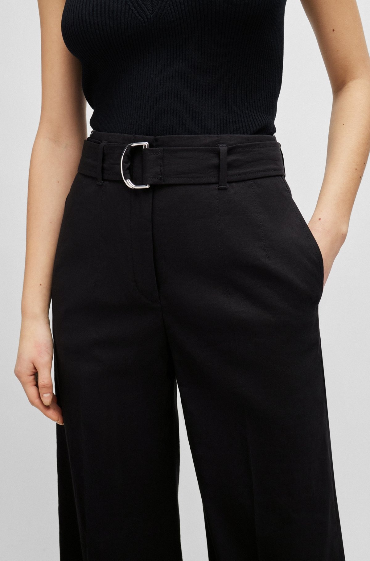 RELAXED-FIT TROUSERS IN A LINEN BLEND - 5